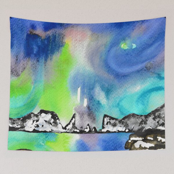 Item preview, Northern Lights and Mountains - Green and Blue Palette designed and sold by Niina  Niskanen.