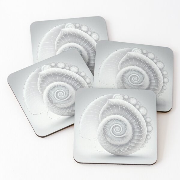 Item preview, White Pearl Fibonacci Golden Ratio Style   designed and sold by RAGANADesign.