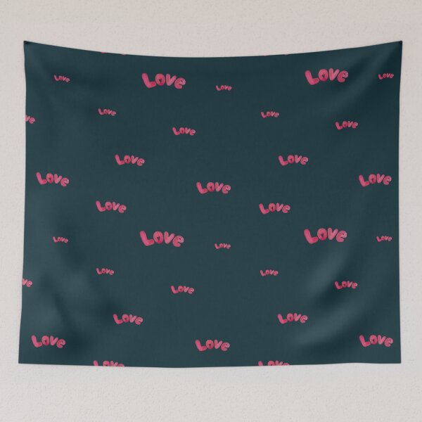 Item preview, Love pink valentine pattern cute a watercolor blue designed and sold by Yana Mustafina | Boho Soulful Designs.