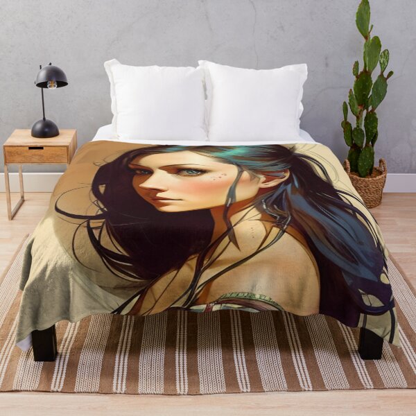 Item preview, Woman with Blue Hair Fantasy Character Art designed and sold by Ellen Davis.