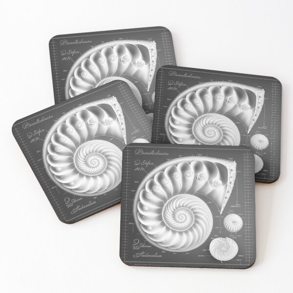 Item preview, White Pearl Fibonacci Golden Ratio Style   designed and sold by RAGANADesign.