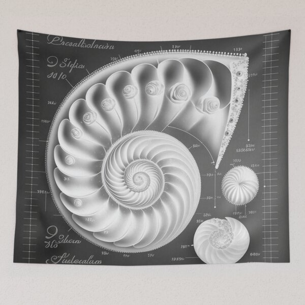 Item preview, White Pearl Fibonacci Golden Ratio Style   designed and sold by RAGANADesign.