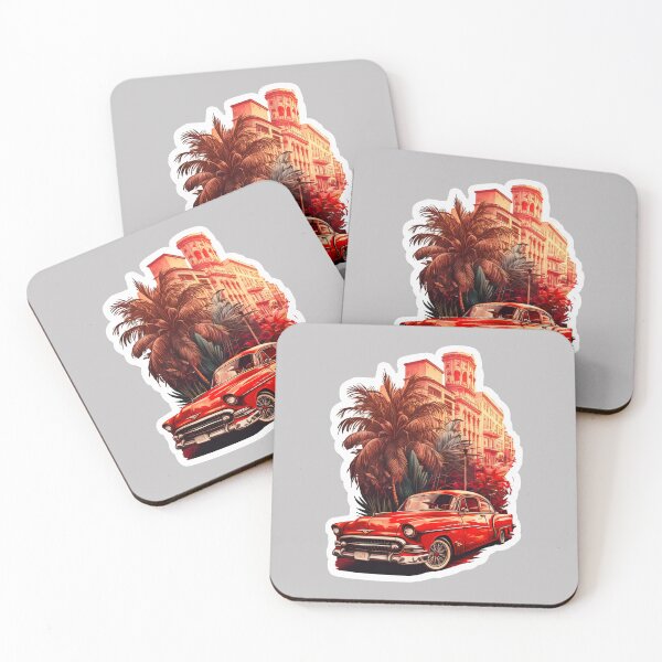 Aperçu de l'œuvre Oldtimer rouge cubain créée et vendue par BayPalmsDesigns.