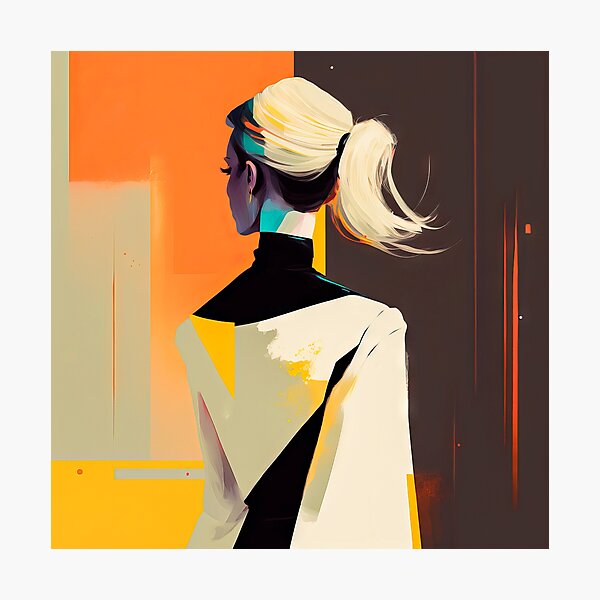 Mujer Mirando de espaldas - Art Déco Lámina fotográfica