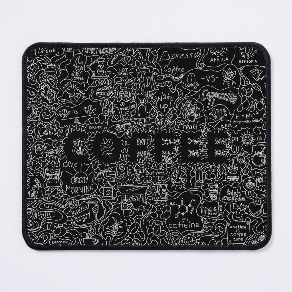 Item preview, Doodle white line art of coffee theme designed and sold by evk-art.