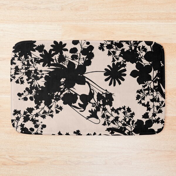 Item preview, Beige and black minimal floral pattern designed and sold by ReneMagritteArt.