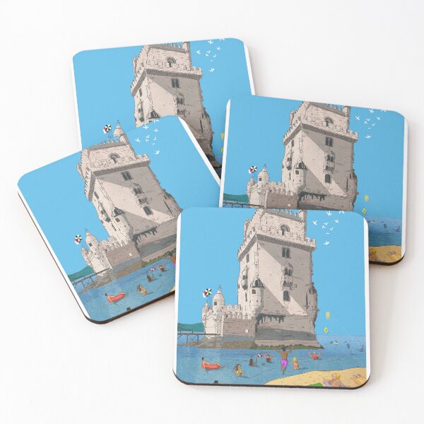 Item preview, Belém Tower, Tower of Saint Vincent Lisbon Whimsical Illustration  designed and sold by Wall-Art-Sketch.