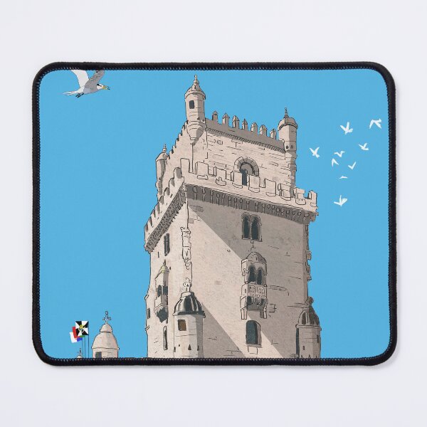 Item preview, Belém Tower, Tower of Saint Vincent Lisbon Whimsical Illustration  designed and sold by Wall-Art-Sketch.