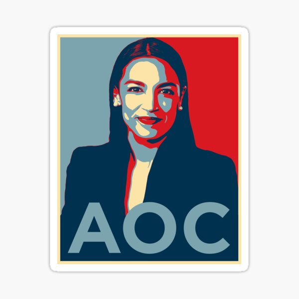 Item preview, AOC in the style of Shepard Fairey Hope poster designed and sold by Signs for Dark Times.