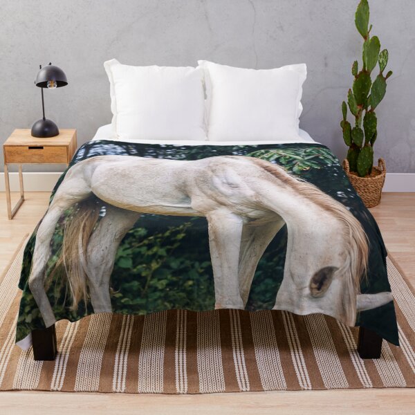 Item preview, White Icelandic Horse in the forest designed and sold by Phanaturalis.