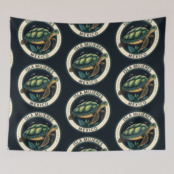 Item preview, Isla Mujeres Mexico Turtle Badge designed and sold by KrisSidDesigns.