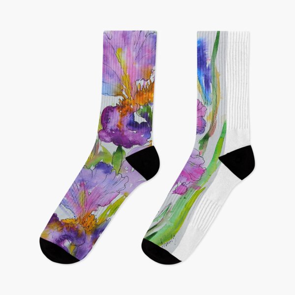 Item preview, Irises Flowers Watercolor Painting designed and sold by Svitlana Prouty.
