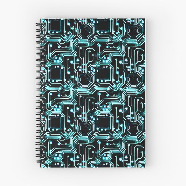 Item preview, Cyberpunk neon blue futuristic circuitboard wires pattern  designed and sold by SJG-digital.
