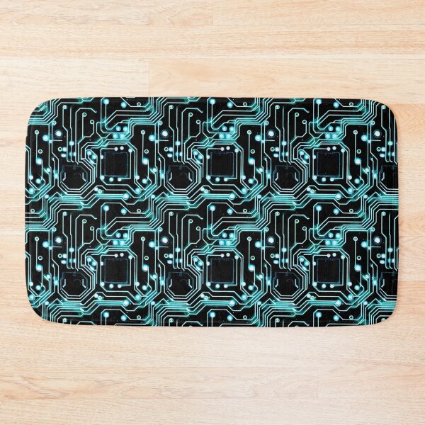 Item preview, Cyberpunk neon blue futuristic circuitboard wires pattern  designed and sold by SJG-digital.