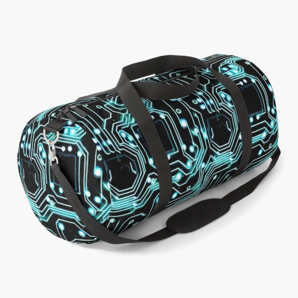 Item preview, Cyberpunk neon blue futuristic circuitboard wires pattern designed and sold by SJG-digital.
