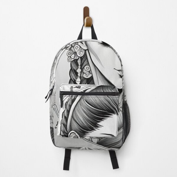 Item preview, Pencil Portrait of Irezumi Woman in Circle (Traditional Japanese/Anime Style, Black and White) designed and sold by Ellen Davis.