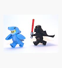 Lego Star Wars Darth Vader and Shark Suit Guy Pursuit Minifigure Photographic Print