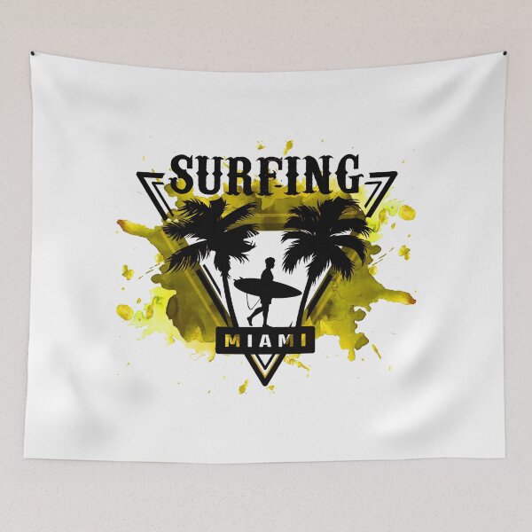 Item preview, Surfing Miami Surf Surfing Summer Sun Palm Trees designed and sold by BullDesignsShop.
