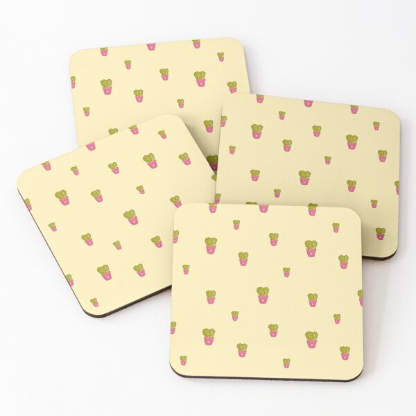 Item preview, Cactus valentine pink pot pattern cute watercolor peach designed and sold by Yana Mustafina | Boho Soulful Designs.