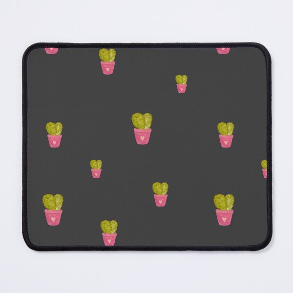 Item preview, Cactus valentine pink pot pattern cute watercolor grey designed and sold by Yana Mustafina | Boho Soulful Designs.