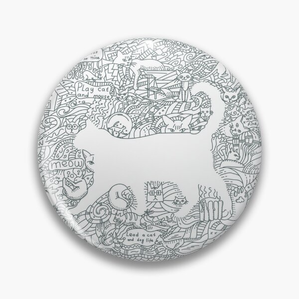 Item preview, Doodle art drawing of cat theme. Black line art designed and sold by evk-art.