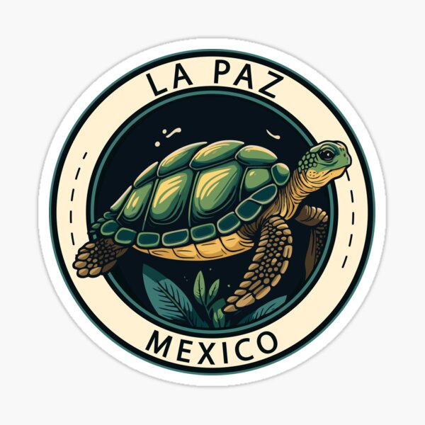 Item preview, La Paz Mexico Turtle Badge designed and sold by KrisSidDesigns.
