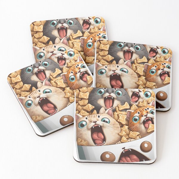 Item preview, Feline Fervor: The 'Meowing Cats with Big Appetites' designed and sold by DArtfulStudio.