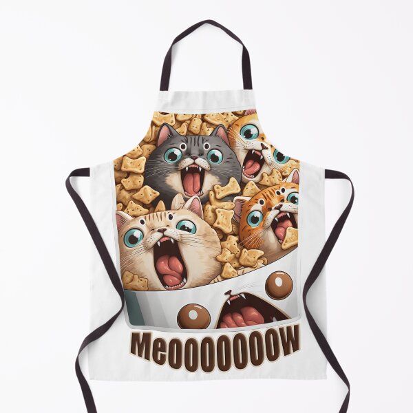 Item preview, Feline Fervor: The 'Meowing Cats with Big Appetites' designed and sold by DArtfulStudio.