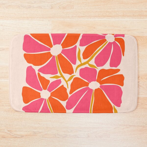 Item preview, Oversized Orange and Pink Abstract Modern Flowers designed and sold by EliveraDesigns.
