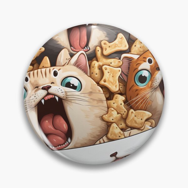 Item preview, Feline Fervor: The 'Meowing Cats with Big Appetites' designed and sold by DArtfulStudio.