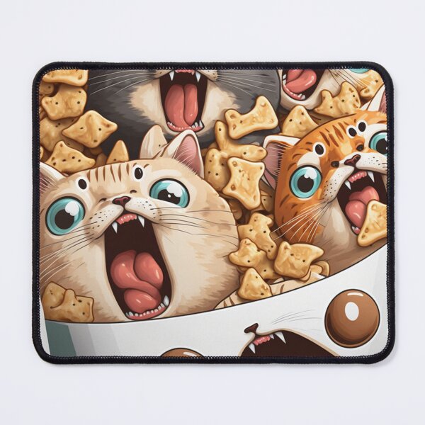 Item preview, Feline Fervor: The 'Meowing Cats with Big Appetites' designed and sold by DArtfulStudio.