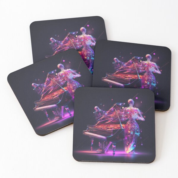 Item preview, neon coloured piano player designed and sold by sammgdesign.