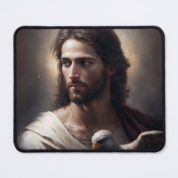 Item preview, Portrait of Christ with a eagle designed and sold by ThroughHisGrace.