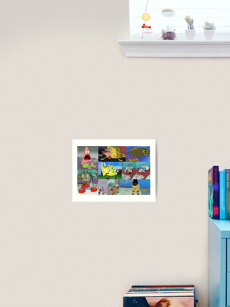 Spongebob Meme Collage Art Print By Ashludgate Redbubble