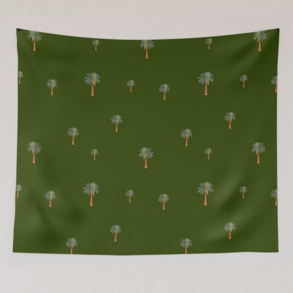Item preview, Palm symbol seamless cute pattern a watercolor green designed and sold by Yana Mustafina | Boho Soulful Designs.