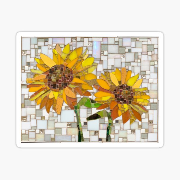 Sunflowers mosaic with white background Sticker
