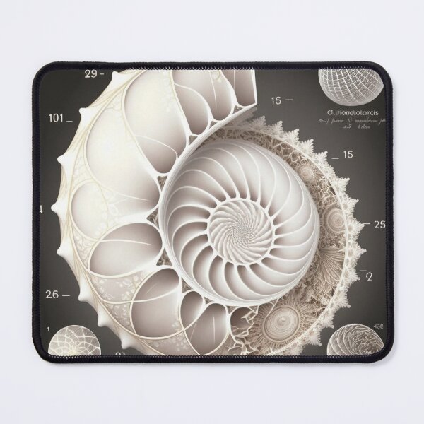 Item preview, White Pearl Fibonacci Golden Ratio Style   designed and sold by RAGANADesign.