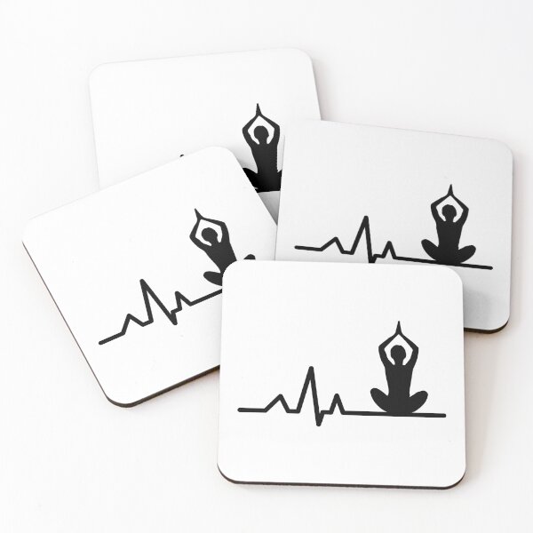 Item preview, HEARTBEAT - yoga pose black designed and sold by SageYogaRetreat.