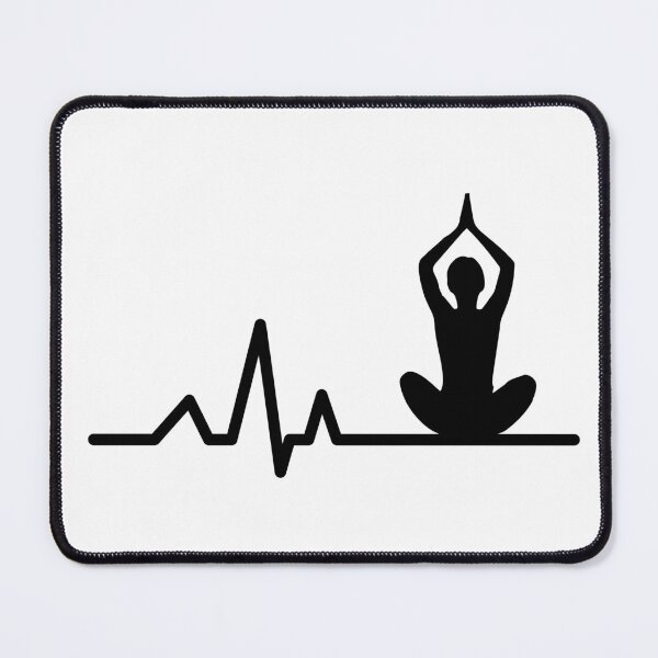 Item preview, HEARTBEAT - yoga pose black designed and sold by SageYogaRetreat.