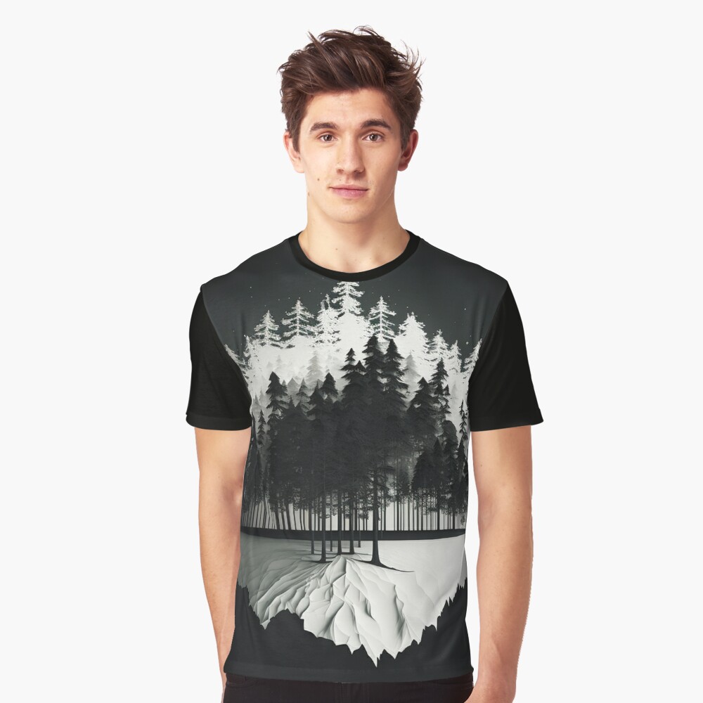 Stark Contrast of 1" T-shirt for Sale Hypercosmicart | Redbubble | nature graphic t-shirts - black graphic t-shirts - white graphic t-shirts
