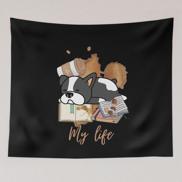 Item preview, Dogs, Books and Coffee Dog Reader Coffee Quote designed and sold by ColourTrials.