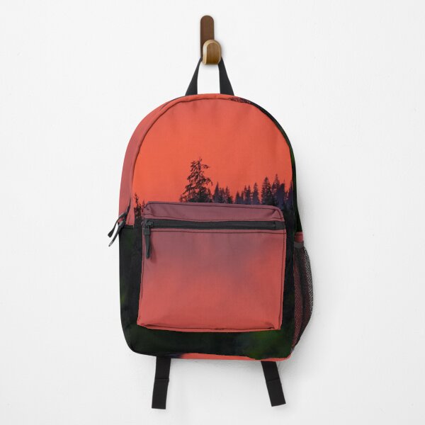Item preview, Red sunset in pine forest in beautiful nature of Slovakia designed and sold by aquinoxmedia.