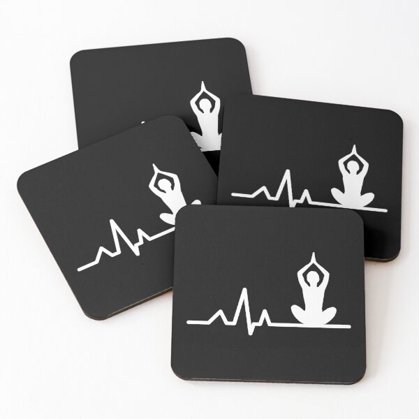 Item preview, HEARTBEAT - yoga pose white designed and sold by SageYogaRetreat.