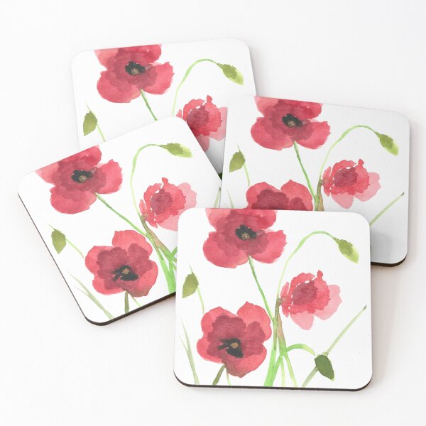 Artikelvorschau, Rotes Mohn-Aquarell entworfen und verkauft von Katnat38.