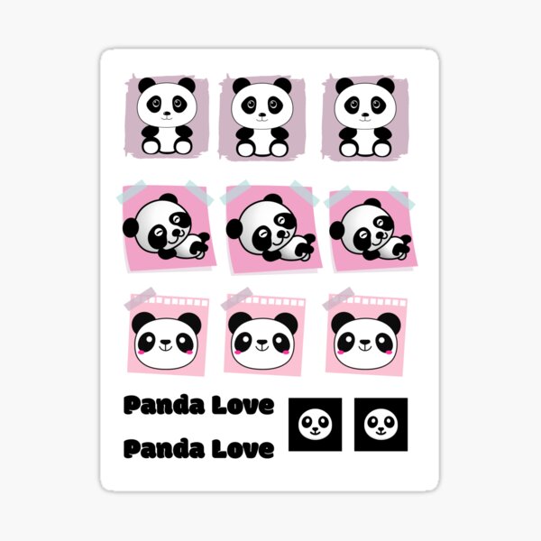 Cute Panda Holding Heart Sticker