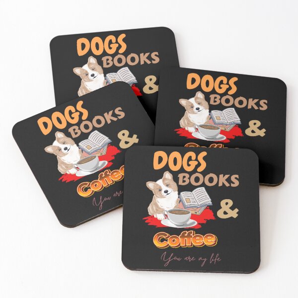 Item preview, Dogs, Books and Coffee Dog Reader Coffee Quote designed and sold by ColourTrials.