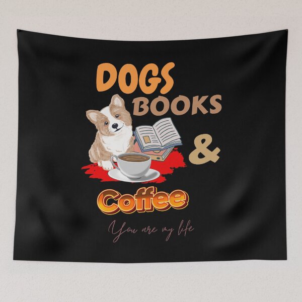 Item preview, Dogs, Books and Coffee Dog Reader Coffee Quote designed and sold by ColourTrials.
