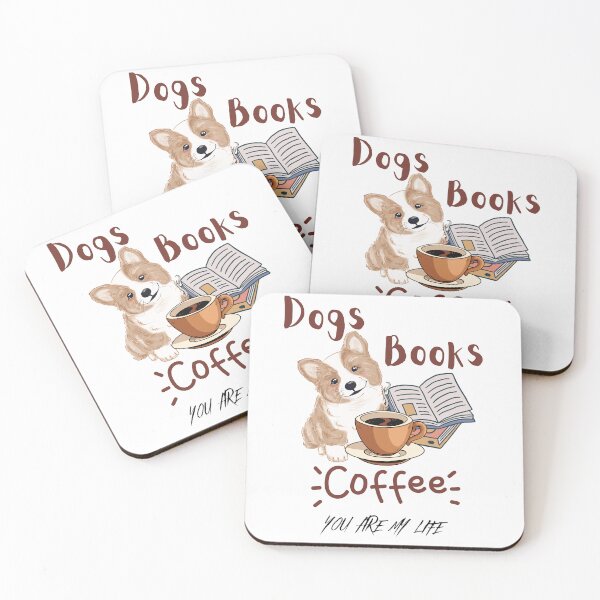 Item preview, Dogs, Books and Coffee Dog Reader Coffee Quote designed and sold by ColourTrials.