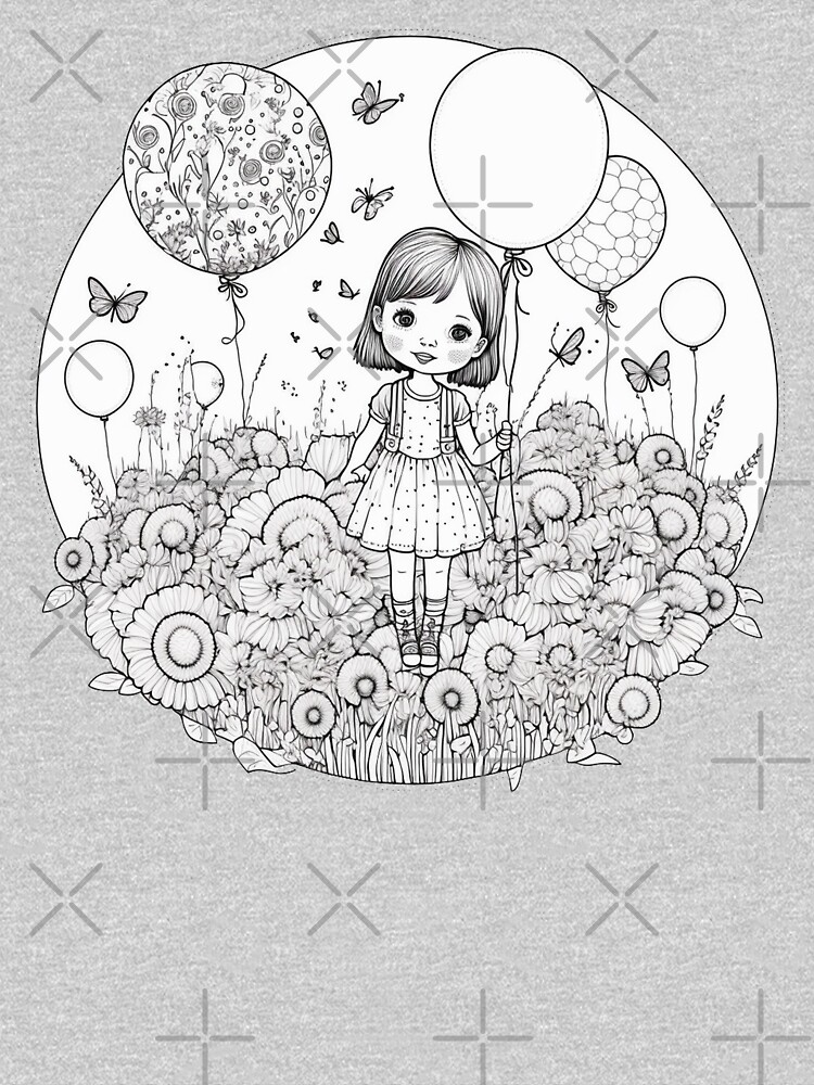Comics style girl with ballons by artecomia