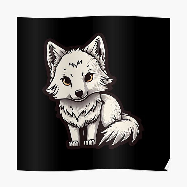 Póster «lobo blanco kawaii» de CasualMadness | Redbubble